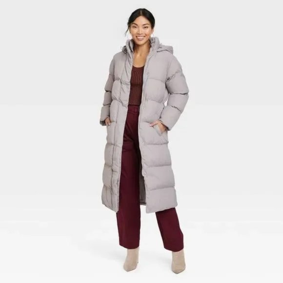 A New Day Jackets & Blazers - Women's Relaxed Duvet Puffer Jacket - A New Day Light Gray M